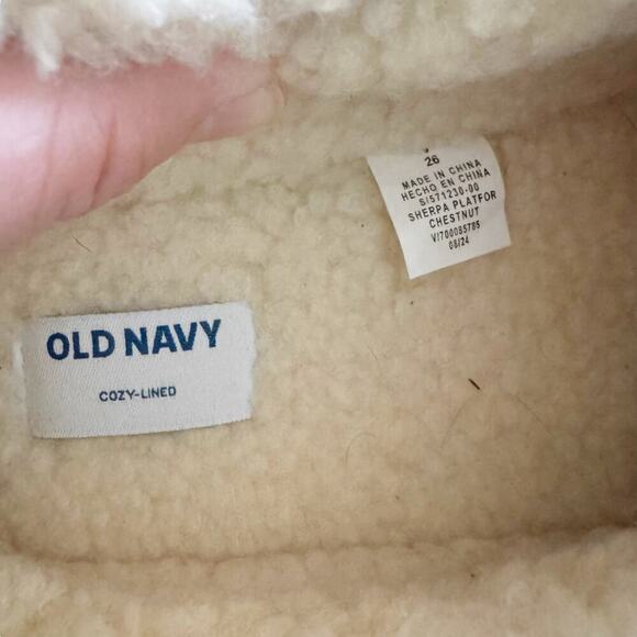 Old Navy ON Faux Sherpa Lined Platform Slippers Slip On Chestnut NWT Size 9 NEW - Picture 5 of 9